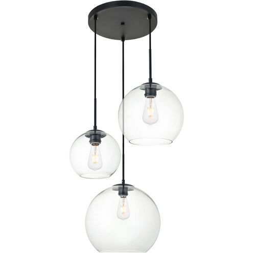 Baxter 3 Light 21 inch Black Pendant Ceiling Light