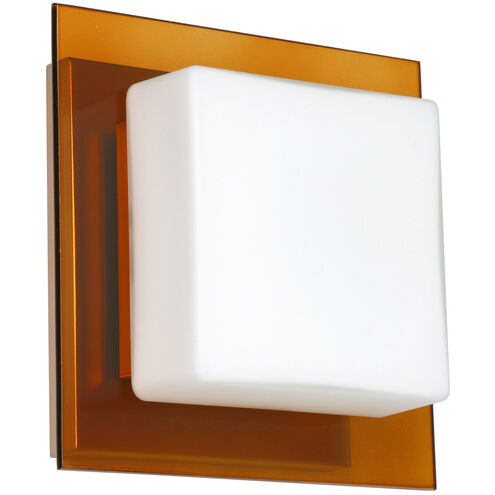 Alex 1 Light 6 inch Satin Nickel ADA Mini Sconce Wall Light in Halogen, Opal/Armagnac Glass
