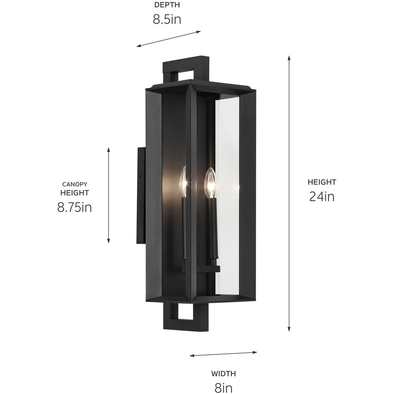 Kichler 59133BKT Kroft Two Light Outdoor Wall Mount Black Textured