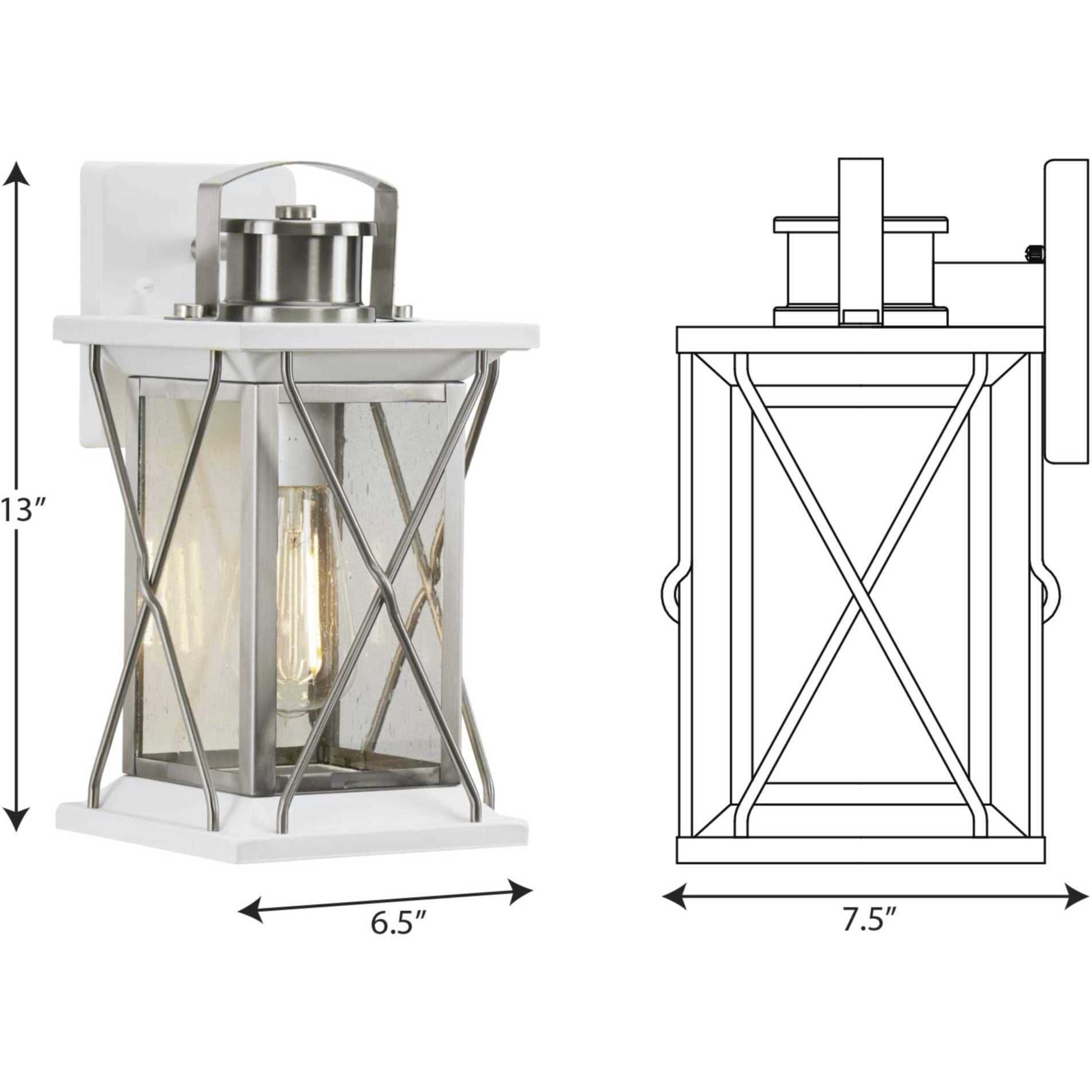 Barlowe 1 Light 13 inch Stainless Steel Outdoor Wall Lantern, Small