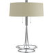 Lecce 30 inch 60 watt Chrome Table Lamp Portable Light