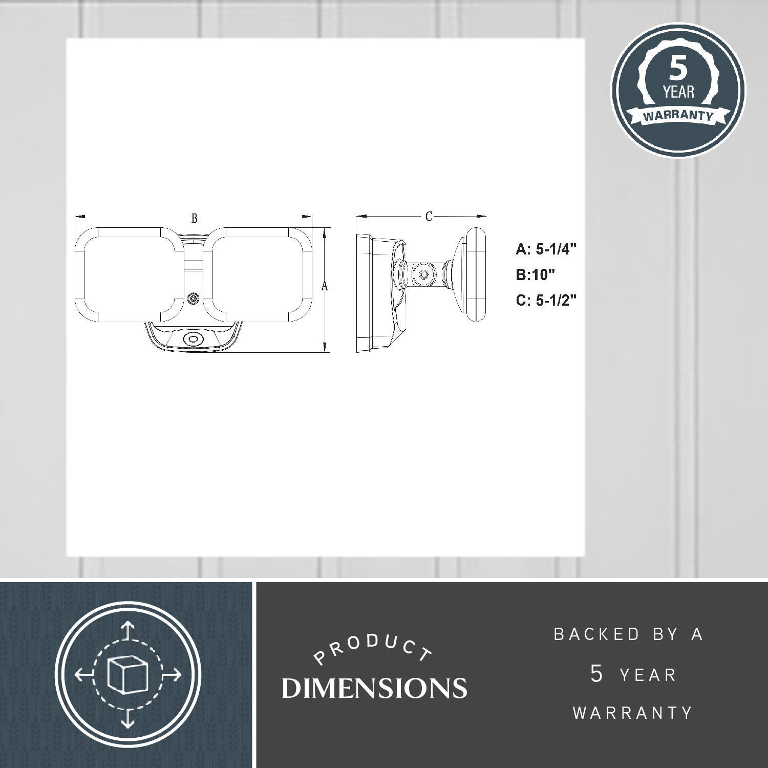 Theta LED 5.25 inch Bronze Outdoor Security