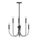 Cary 6 Light 24 inch Matte Black Chandelier Ceiling Light