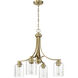 Bolden 4 Light 23 inch Satin Brass Chandelier Ceiling Light in Clear Seeded