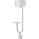 Sloan 65 inch 60.00 watt Polished Nickel and White Marble Floor Lamp Portable Light