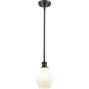 Ballston Cindyrella LED 6 inch Matte Black Mini Pendant Ceiling Light in Matte White Glass