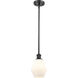Ballston Cindyrella LED 6 inch Matte Black Mini Pendant Ceiling Light in Matte White Glass