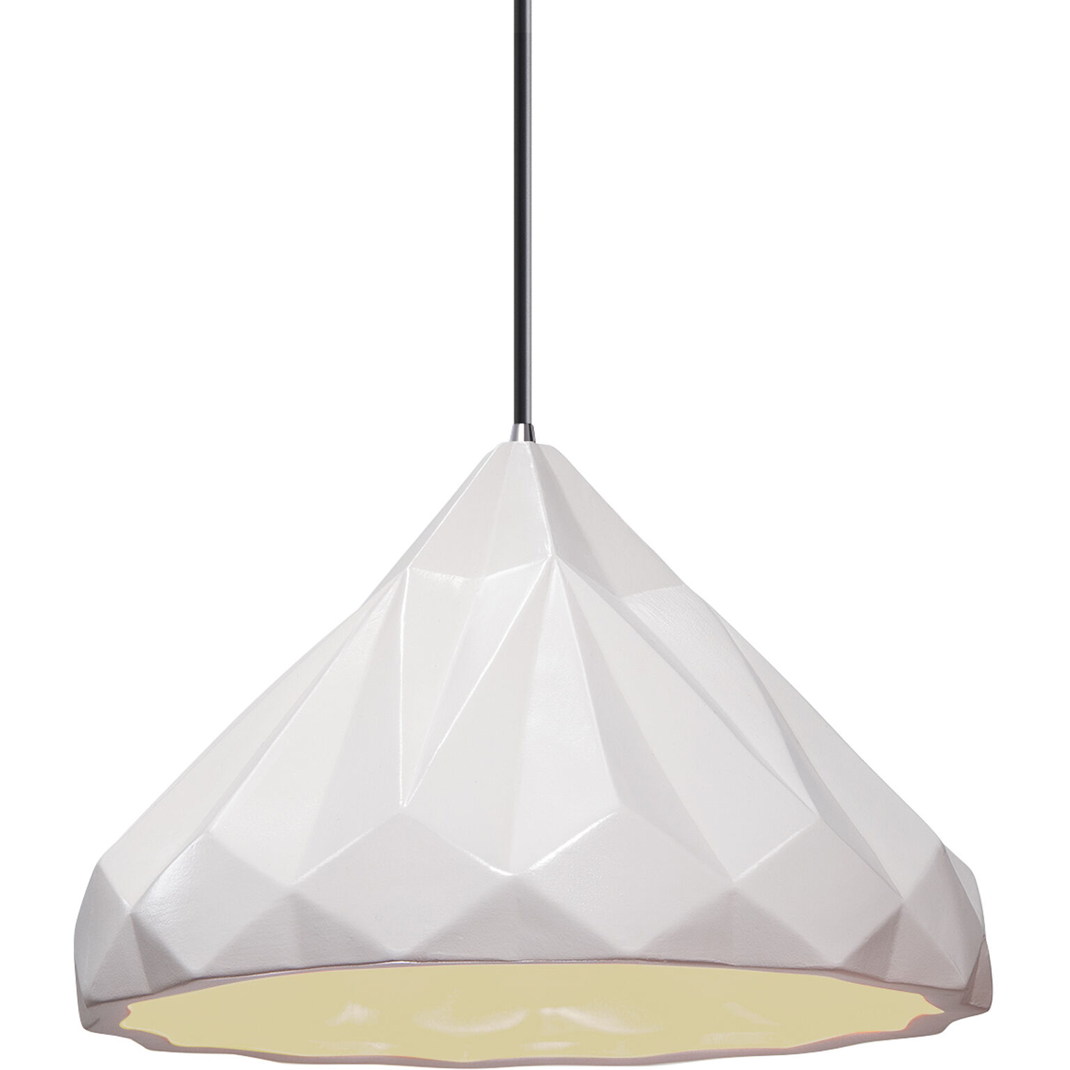Radiance Collection 1 Light 12 inch Polished Chrome and Matte White and Black Pendant Ceiling Light