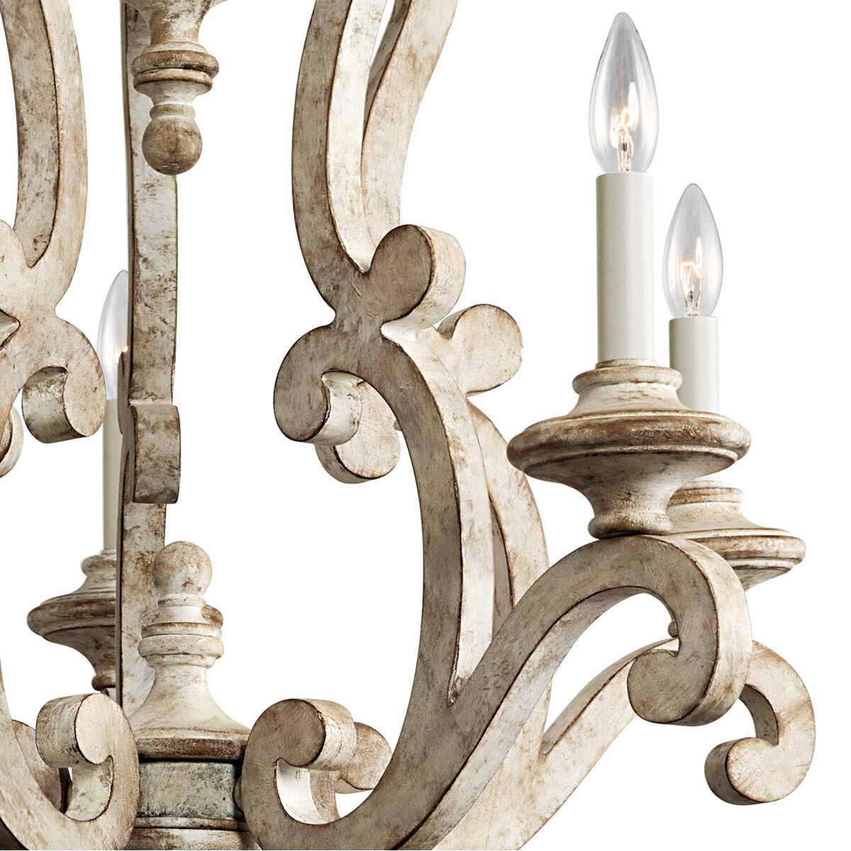 Hayman Bay 5 Light 28 inch Distressed Antique White Chandelier 1 Tier Medium Ceiling Light, 1 Tier Medium