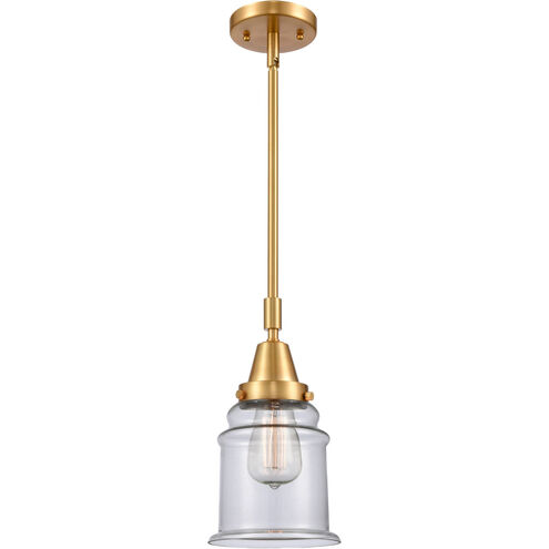 Franklin Restoration Canton LED 7 inch Satin Gold Mini Pendant Ceiling Light in Clear Glass