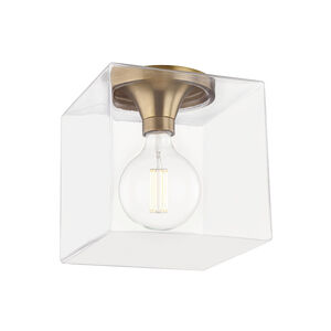 Brayden LED 10 inch Aged Brass Flush Mount Ceiling Light