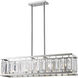 Mersesse 5 Light 35.2 inch Brushed Nickel Linear Chandelier Ceiling Light in 20.5, Clear Crystal