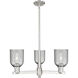 Arcadia Caledonia 3 Light 26.75 inch Satin Nickel Chandelier Ceiling Light