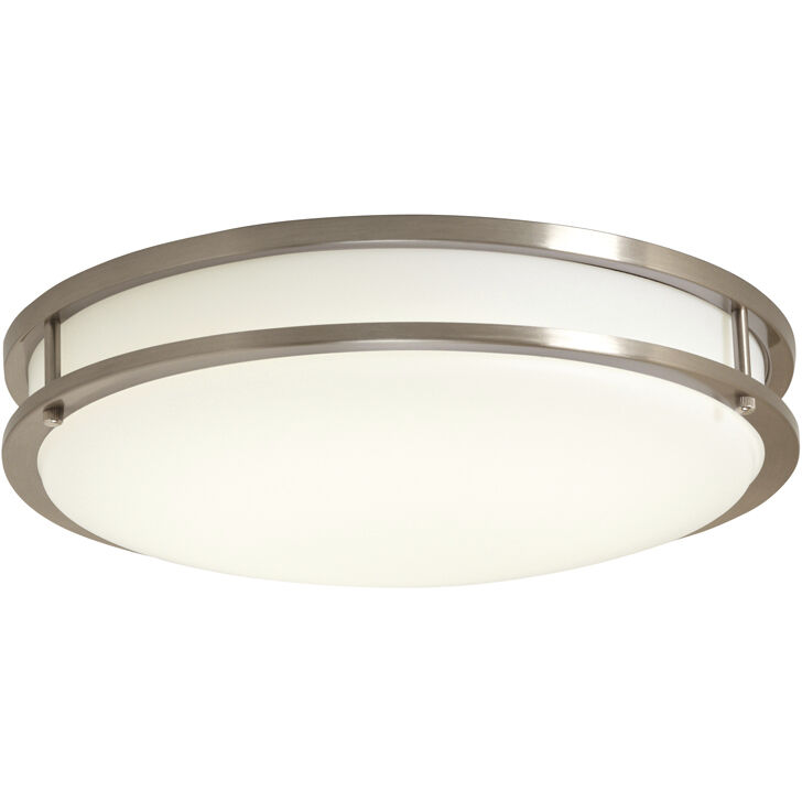DF Pro Plus 12 inch Brushed Nickel Flush Mount Ceiling Light in Brushed Nickel/White, 3000K, 12 in.