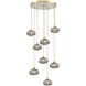 Coppa 8 Light Gilded Brass Chandelier Ceiling Light, Round Multi-Port