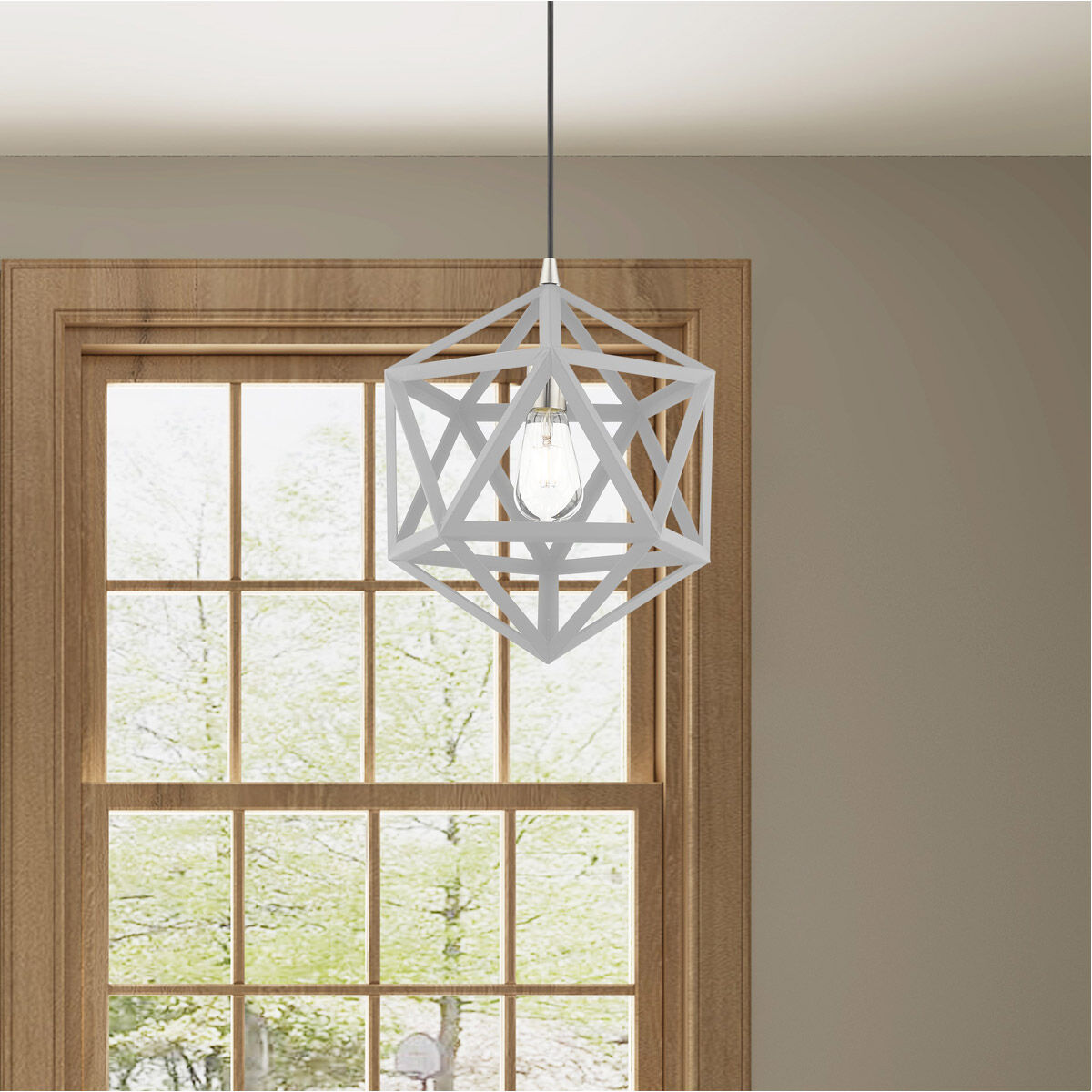 Geometric 1 Light 13 inch Nordic Gray Mini Pendant Ceiling Light