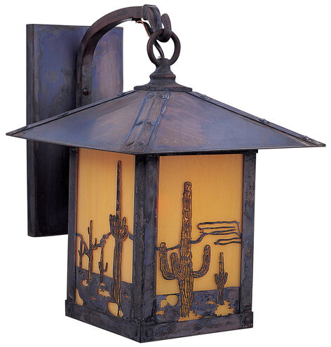 Timber Ridge 1 Light 12 inch Rustic Brown Outdoor Wall Mount in Frosted