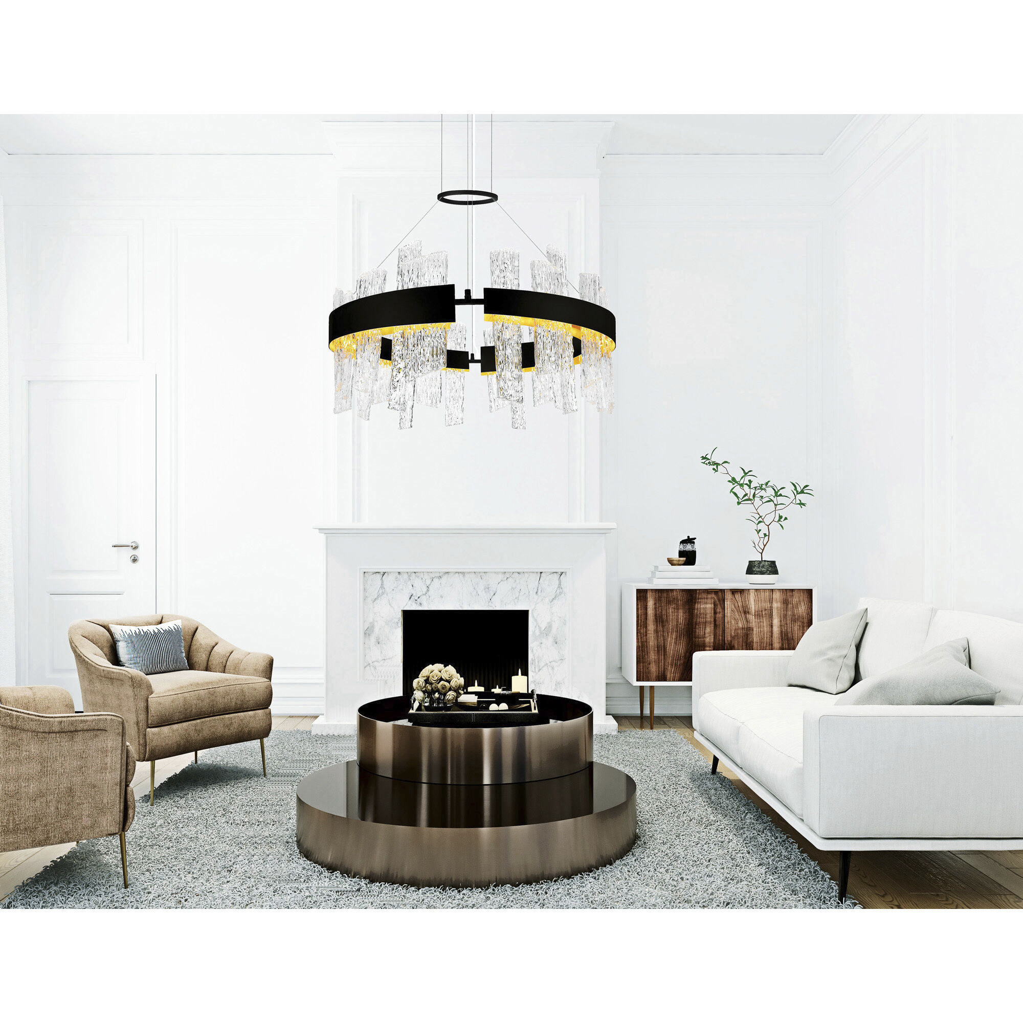 Guadiana LED 32 inch Black Chandelier Ceiling Light