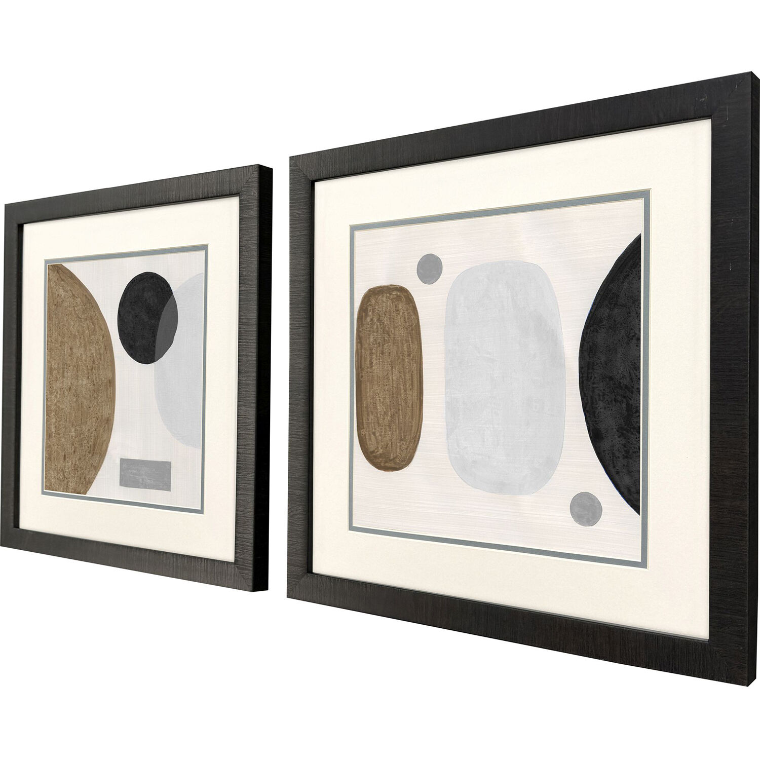 Neutral Stones Brown and Blue and Black and Gray Framed Art, Propac