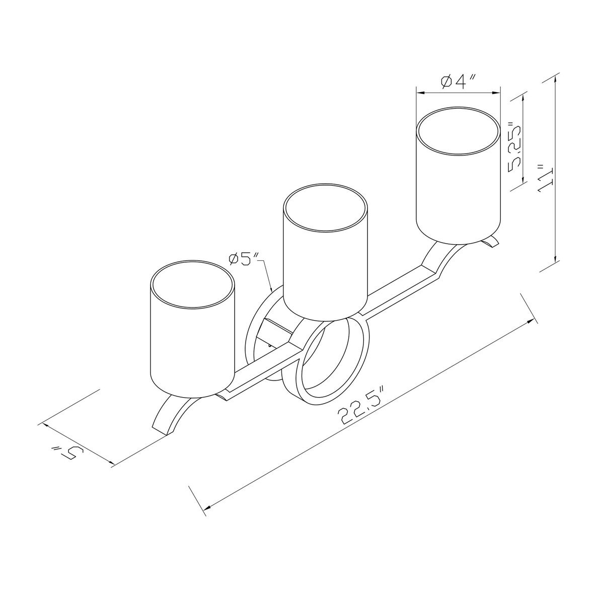 Signature 3 Light 22.5 inch Antique Bronze Vanity Light Wall Light