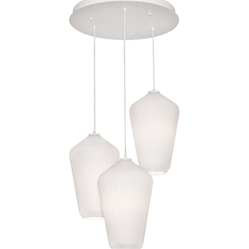 Lola 3 Light 24 inch White Triple Round Pendant Ceiling Light