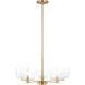 Drew & Jonathan Lochdale 5 Light 24 inch Satin Brass Chandelier Ceiling Light, Medium
