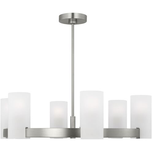 Drew & Jonathan Scott Rhode 6 Light 30 inch Brushed Steel Chandelier Ceiling Light