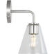 Senda 1 Light 8.5 inch Brushed Nickel Bath Vanity Wall Light in Clear Glass