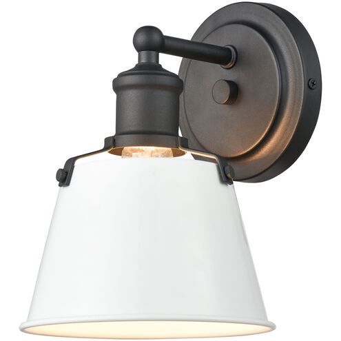 Holgate 1 Light 7 inch Enamel White with Charcoal Vanity Light Wall Light