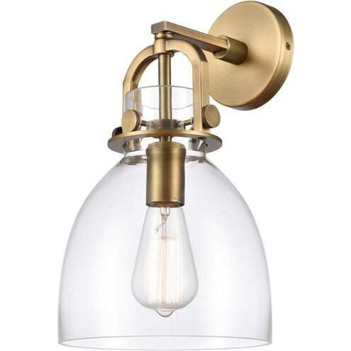 Restoration Newton 1 Light 8 inch Brushed Brass Sconce Wall Light, Restoration
