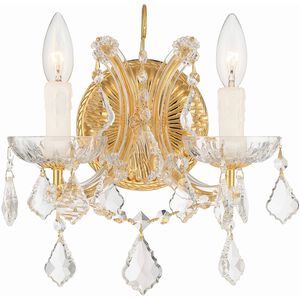 Maria Theresa 2 Light 10.5 inch Gold Sconce Wall Light in Clear Swarovski Strass