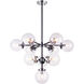 Maru 10 Light 29.38 inch Chrome Chandelier Ceiling Light in Chrome and Clear