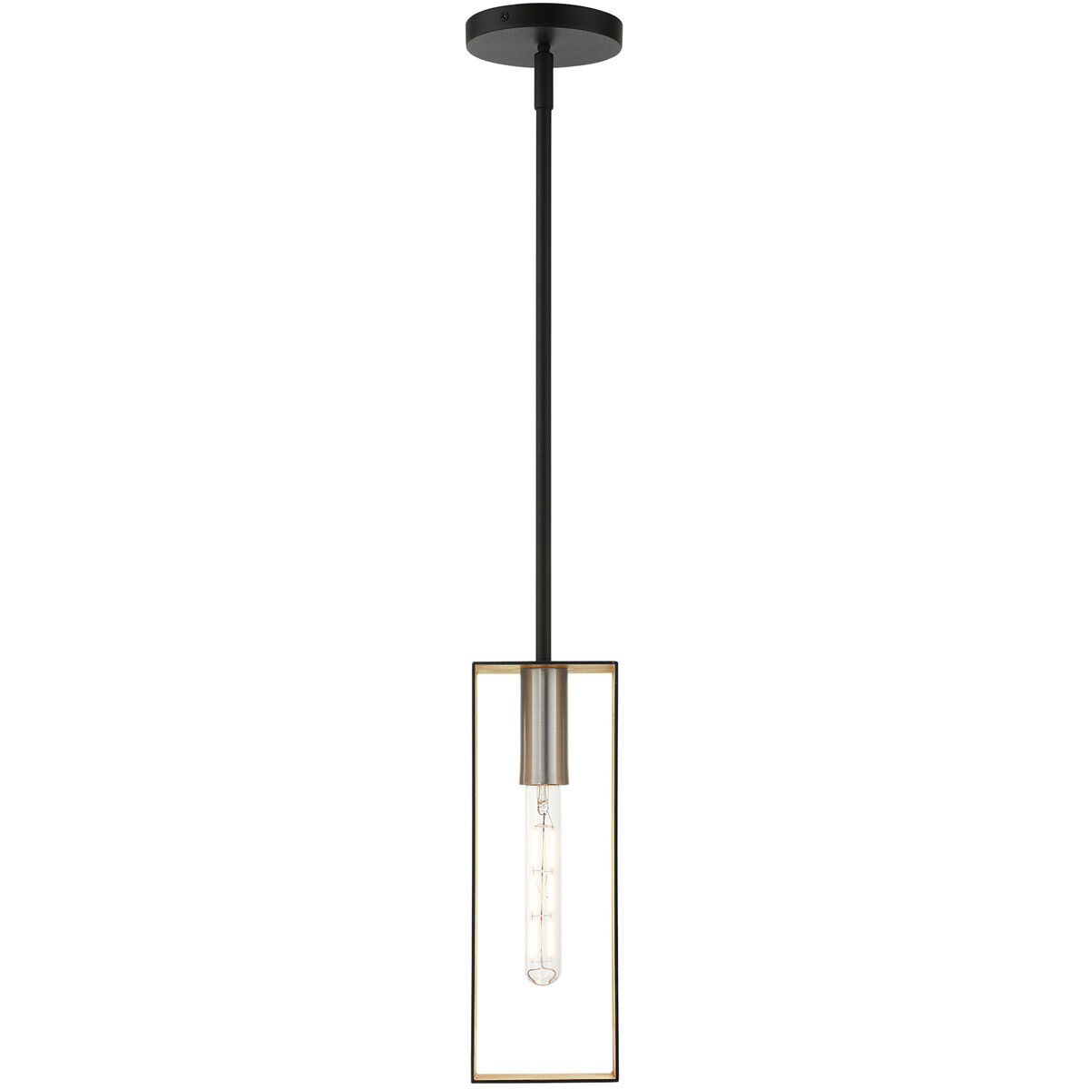 Soma 1 Light 5.13 inch Textured Black with Brushed Nickel Accents Pendant Ceiling Light