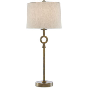 Germaine 34 inch 150 watt Antique Brass Table Lamp Portable Light