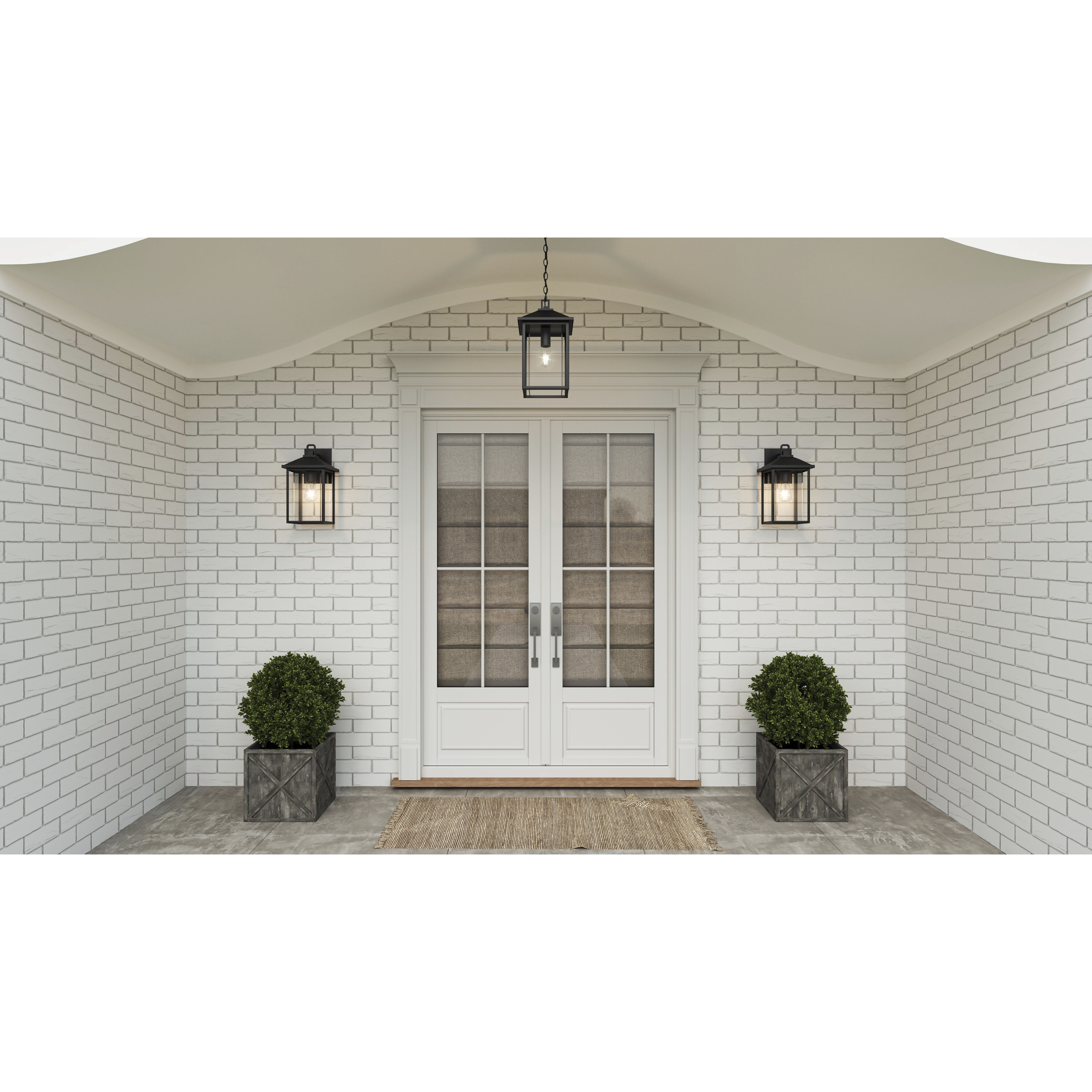 Fletcher 1 Light 15 inch Earth Black Outdoor Wall Lantern