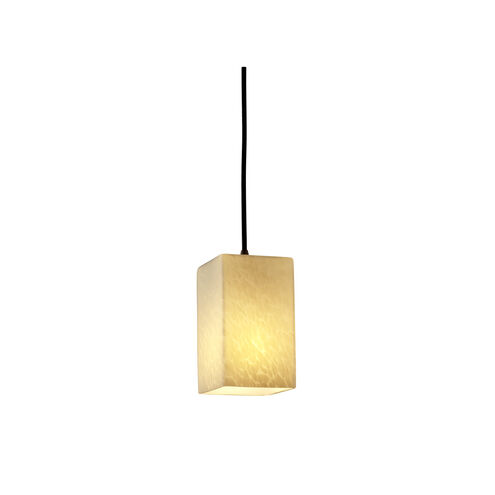 Fusion LED 4 inch Brushed Nickel Pendant Ceiling Light in 700 Lm LED, Rigid Stem Kit, Square with Flat Rim, Ribbon Fusion