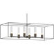 Portico 6 Light 42 inch Dark Smoke and Black Pendant Ceiling Light in Dark Smoke/Black, Seeded Clear