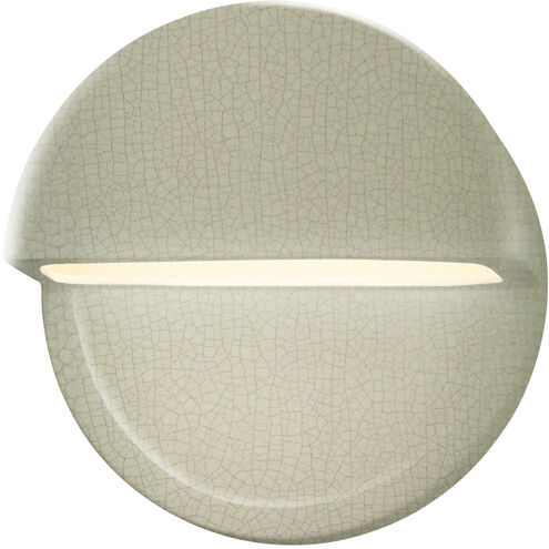 Ambiance LED 8 inch Celadon Green Crackle ADA Wall Sconce Wall Light, Closed Top Fixture, Dome
