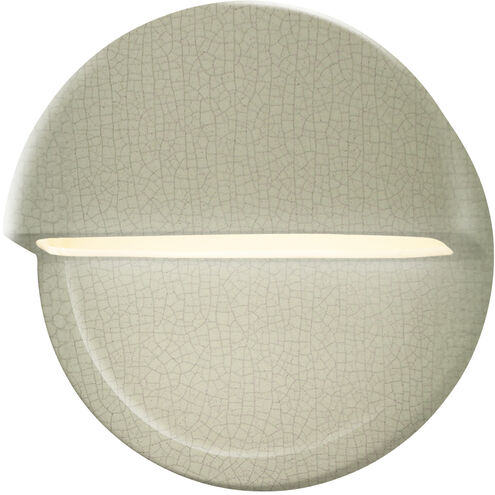 Ambiance LED 8 inch Celadon Green Crackle ADA Wall Sconce Wall Light, Closed Top Fixture, Dome