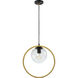 Lugano 1 Light 6 inch Black and Vintage Brass Down Pendant Ceiling Light