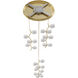 Hampton LED 26 inch Brushed Brass Multi Port Pendant Ceiling Light in White Glass