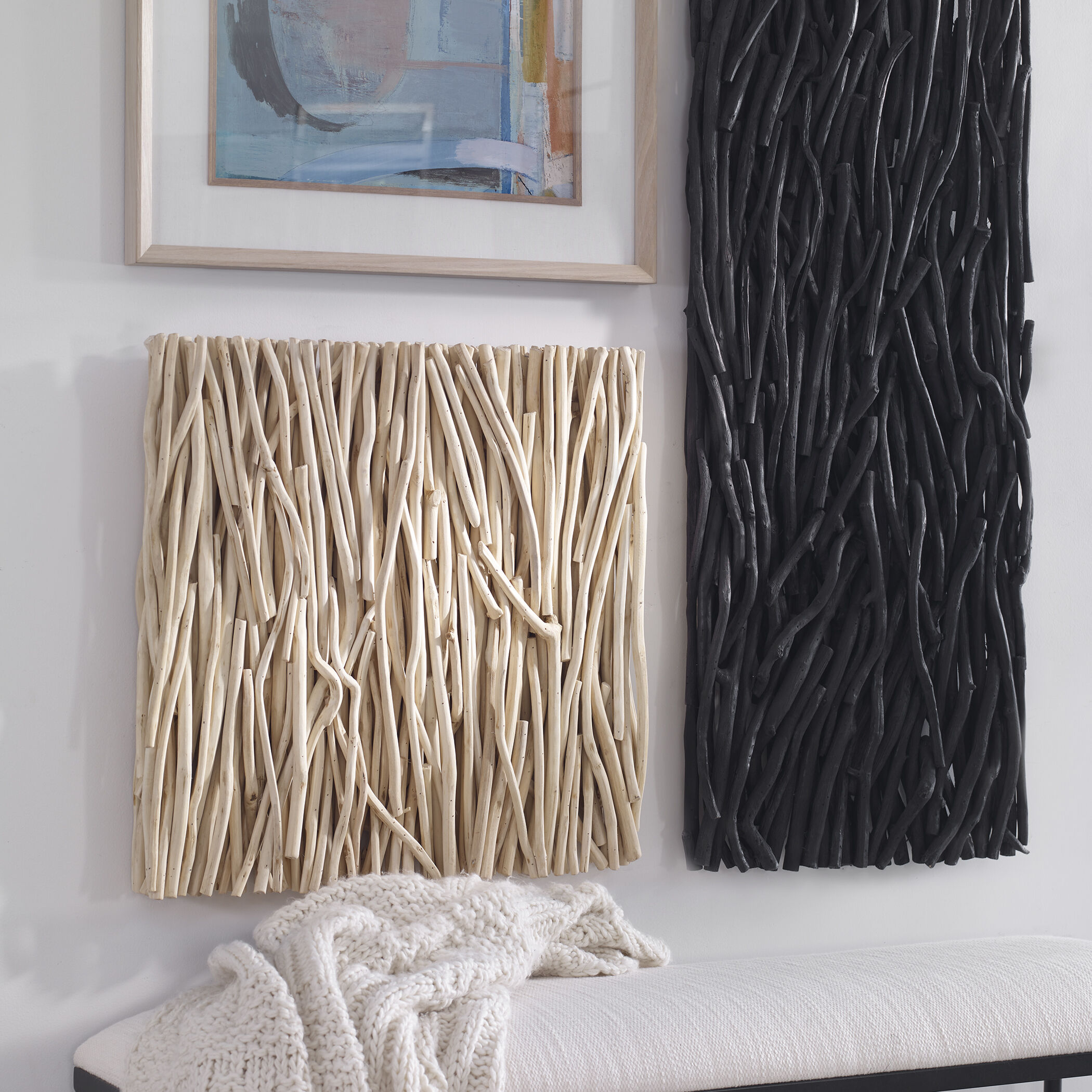 Gathered Teak Bleached Wall Decor