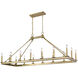 Barclay 16 Light 56 inch Olde Brass Linear Chandelier Ceiling Light