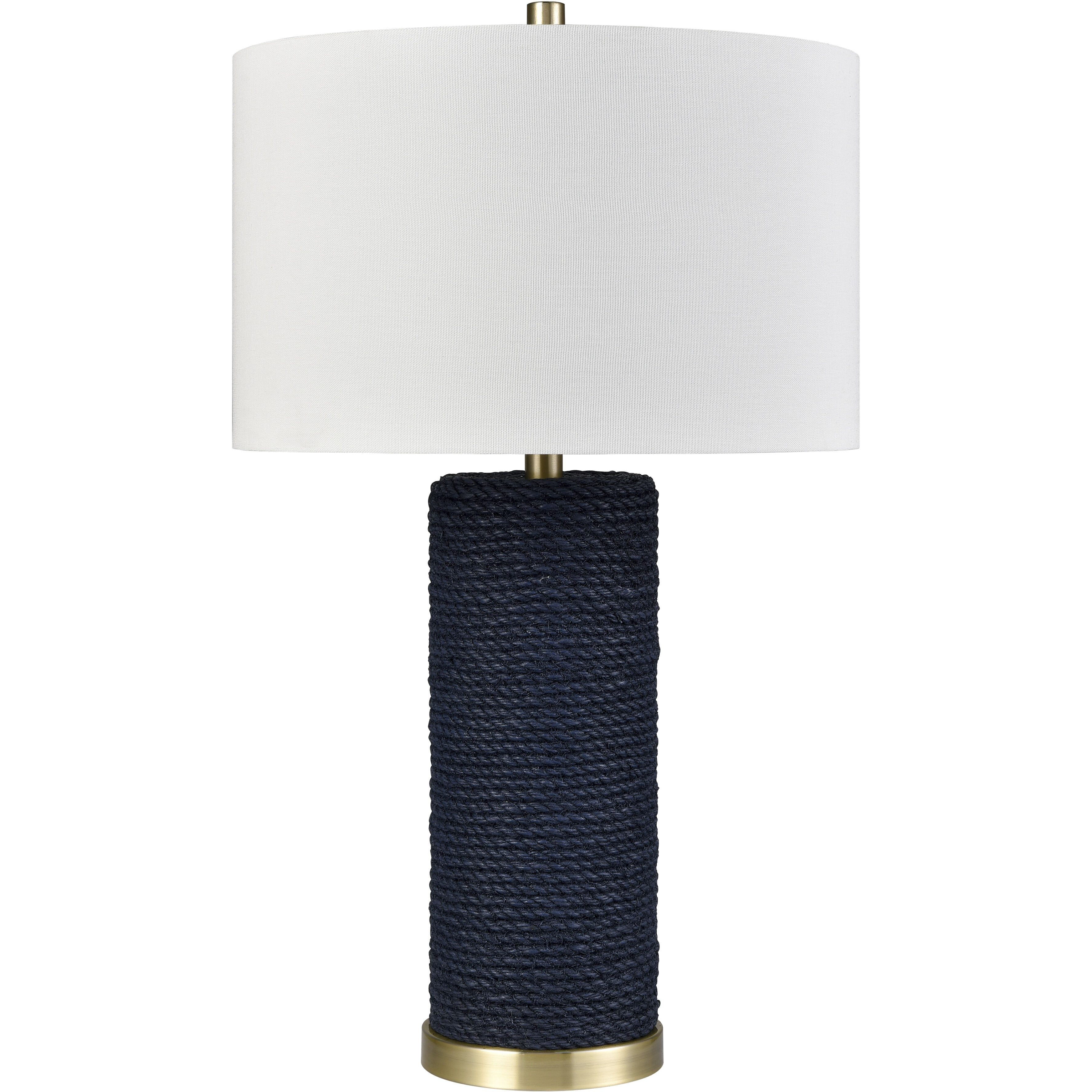 Sherman 27.5 inch 150 watt Navy with Antique Brass Table Lamp Portable Light