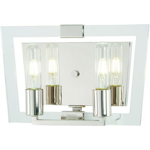 Crystal Chrome 2 Light 13.25 inch Polished Nickel Bath Light Wall Light