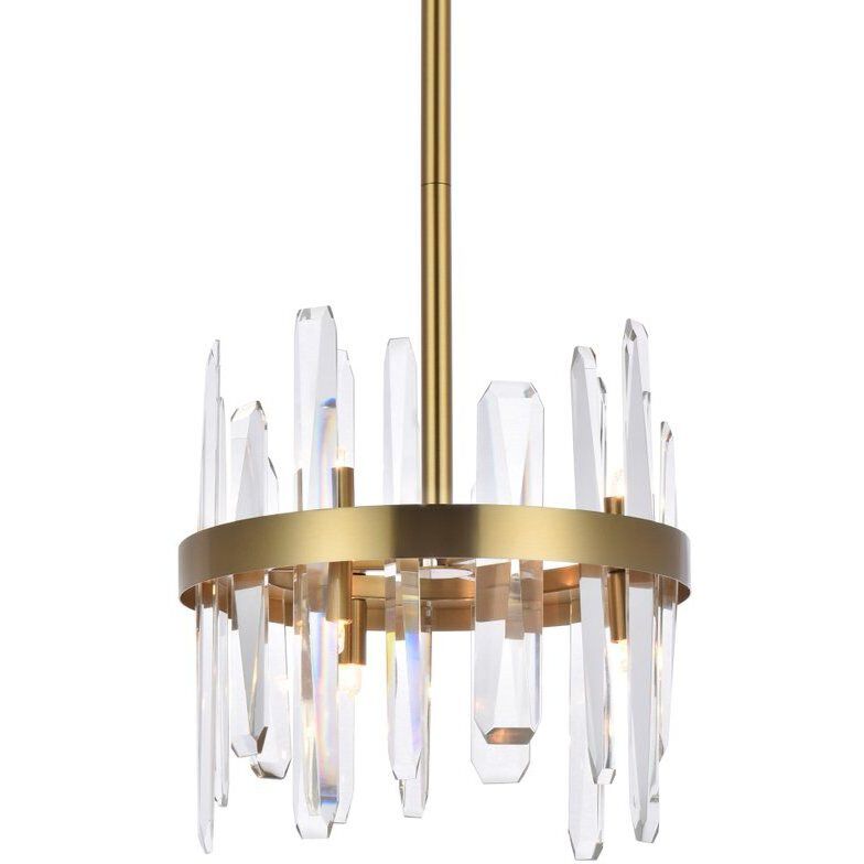 Serena 6 Light 12 inch Satin Gold Pendant Ceiling Light