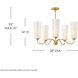 Honey 5 Light 28 inch Distressed Brass Chandelier Ceiling Light