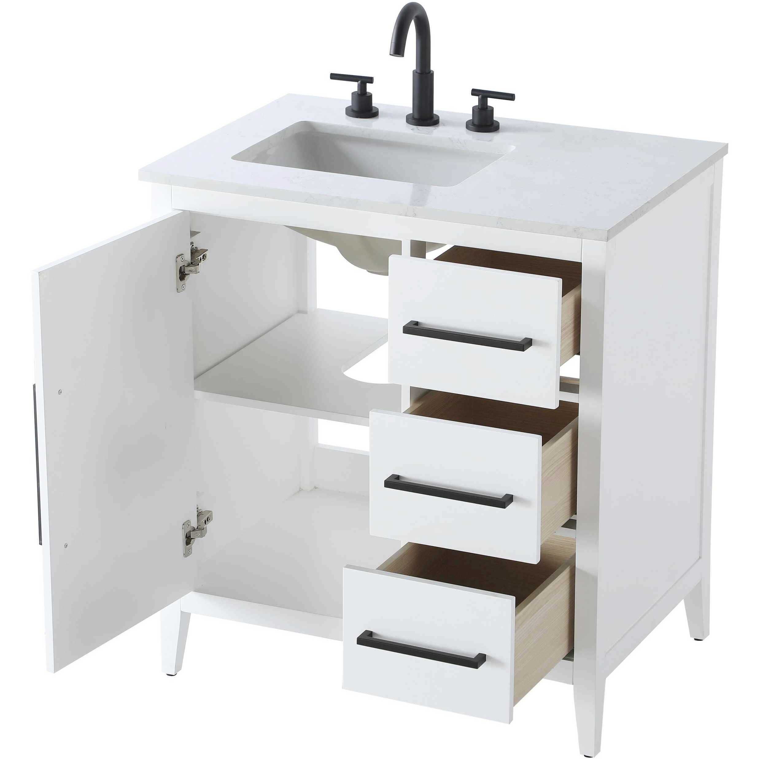 Millie 32 X 35 inch White Bathroom Vanity Cabinet
