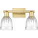 Arcadia Brookfield 2 Light 17 inch Satin Gold Bath Vanity Light Wall Light