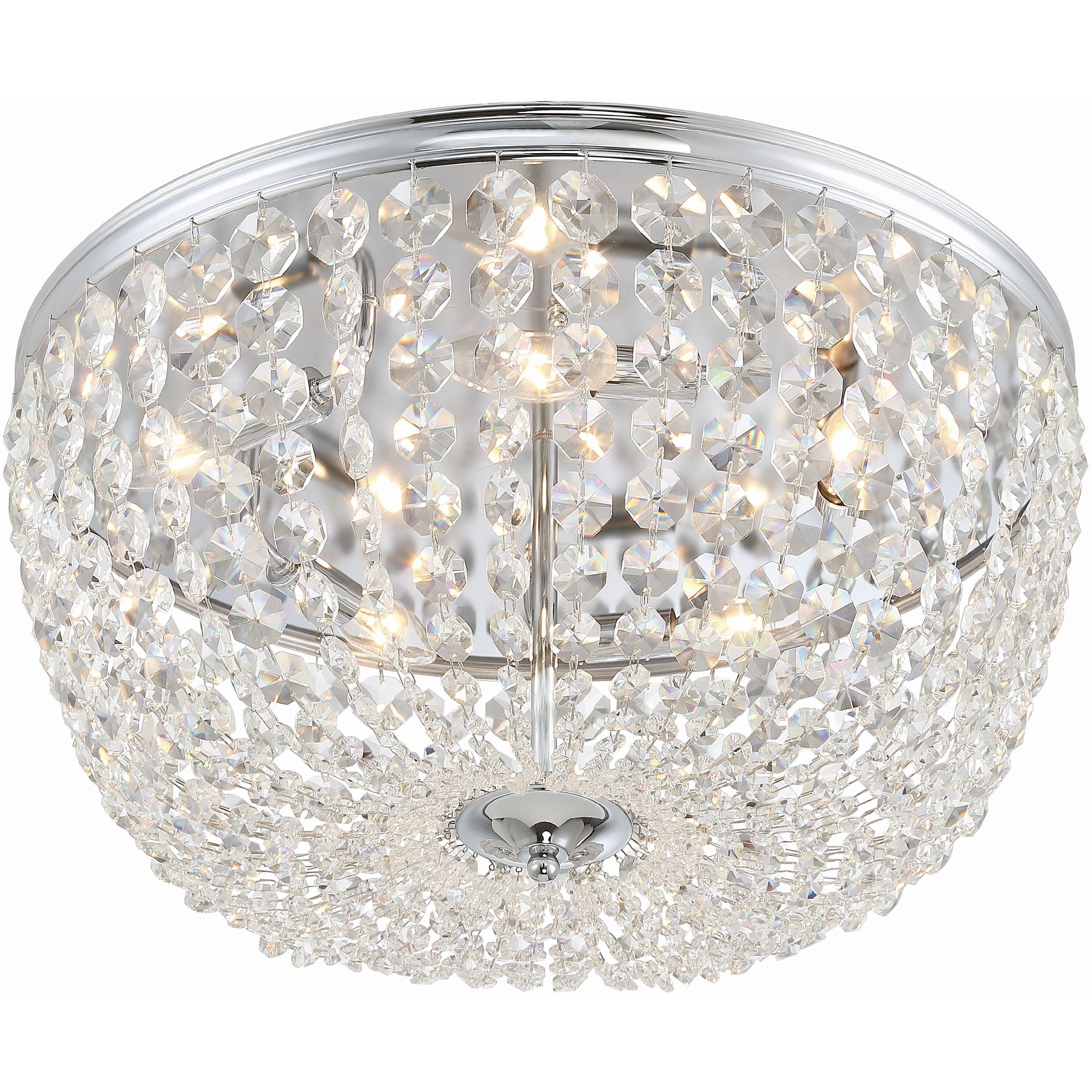 Nola 5 Light 20 inch Polished Chrome Flush Ceiling Light